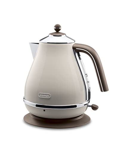 De'Longhi Kbov2001.Bg Bollitore Elettrico Icona Vintage, Grande Capacità 1,7L, Filtro Anticalcare Lavabile, Spegnimento Automatico, Indicatore Livello