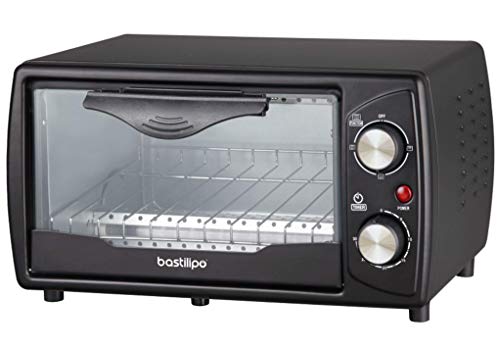 Turin Black - Mini Tostapane Da 1000 W, In Acciaio Inossidabile, Nero, 9 Litri, Efficienza Energetica A++