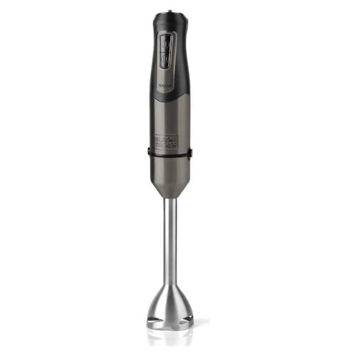 Black+Decker Bxhb1200E - Frullatore A Mano Da 1200 W, 20 Velocità E Turbo, Lame In Acciaio Inox A 4 Tagli, Antispruzzi, Leggero Ed Ergonomico, Senza B
