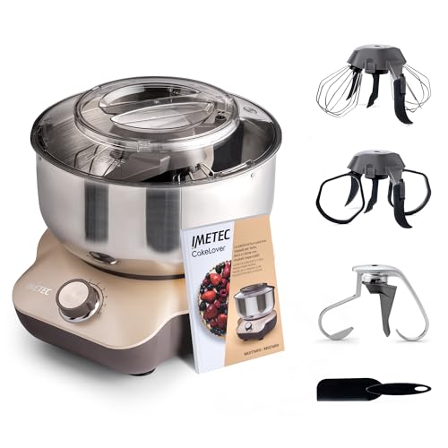 Imetec Cakelover, Impastatrice Planetaria Di 5L Per Torte, Dolci, Pizza, Pane, Pasta – 1500 W, 6 Velocità, Ciotola In Acciaio Inox, Doppio Gancio, Fru