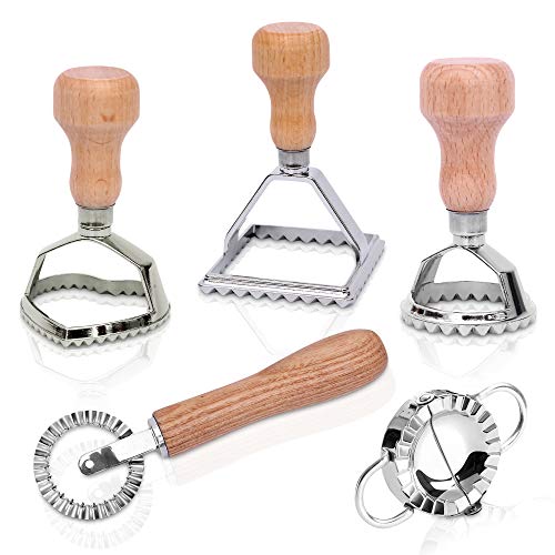 Set Di Taglia Ravioli Con Formina Per Ravioli E Rotella Per La Pasta - In Legno Di Faggio Di Alta Qualità E Acciaio Inossidabile - Forma Di Ravioli Id