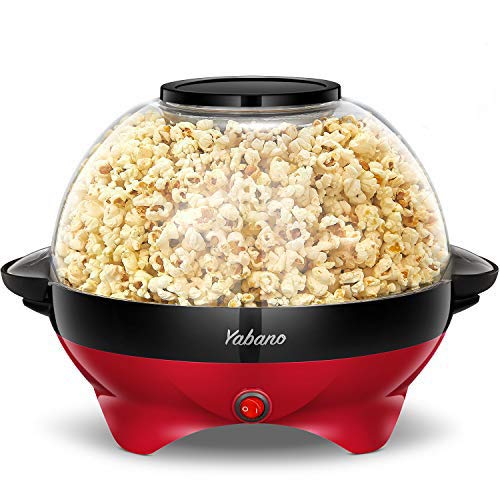 Yabano Macchina Popcorn, 5L Macchina Per Pop Corn Con Rivestimento Con Antiaderente, Staccabile, Impugnature Fredde, 800 W, Senza Bpa
