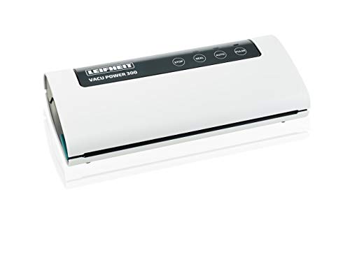Leifheit Vacu Power 300 Macchina Sottovuoto Per Alimenti, Macchina Per Sottovuoto Salvafreschezza, Con 10 Sacchetti Sotto Vuoto Alimentare 20X30Cm