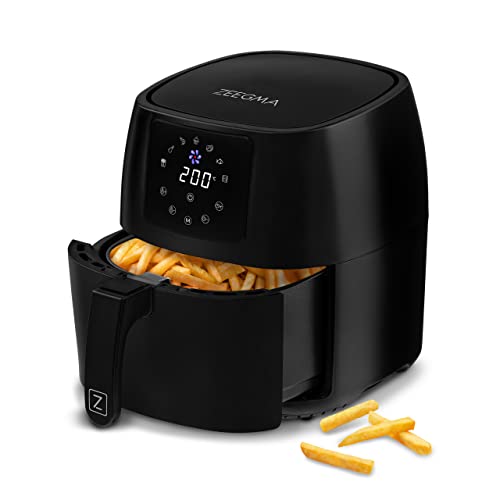 Zeegma Knapper Pro Friggitrice Ad Aria 1400W Temperatura 60-200°C Tempo Di Riscaldamento 60S Grande Cestello E Ciotola 4.5L Rivestimento In Teflon 8 P