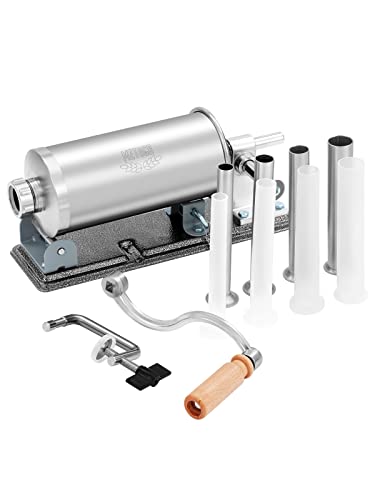 Mztogr Salsiccia Stuffer - Salsiccia Manuale Fatta In Casa In Acciaio Inossidabile Macchina Da Cucina Per Riempimento Di Carne Orizzontale, Imballato 