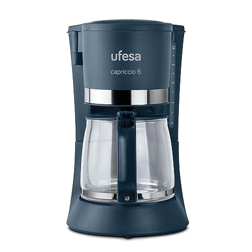 Ufesa Cg7114 Capriccio Macchina Caffè Americano, 6 Tazze, Potenza 600 W, Portafiltro Estraibile, Filtro Permanente, Salvagoccia, Bicchiere Dosificator