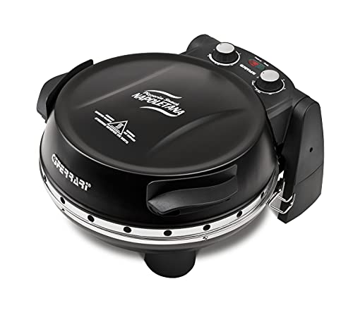 G3 Ferrari G10032 Pizzeria Snack Napoletana Forno Pizza Plus Evo, Doppia Pietra Refrattaria, Diametro 31 Cm, 1200 W, Nero