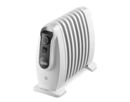 De'Longhi Serie Nano Trns0808M Radiatore Ad Olio Elettrico, 8 Elementi, Calore A Lungo, Manopole Intuitive, Per Ambienti Fino A 25M³, Silenzioso, 800W