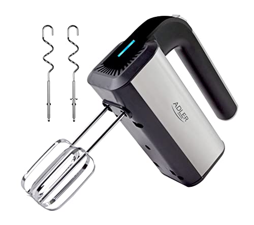 Adler Ad 4225 - Frullatore Manuale In Acciaio Inox, 800 W, Robot Da Cucina, Frullatore A 3 Funzioni, Mescolatore Manuale, Colore: Nero/Argento