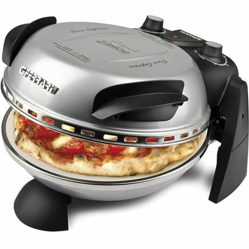 G3 Ferrari G10006 Pizza Express Delizia, Forno Pizza, 1200 W, 400°C, Pizza Fragrante In 5 Minuti, Ricettario Incluso, Argento