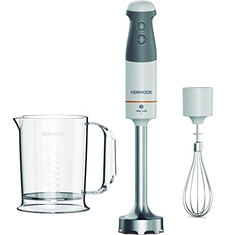 Kenwood Triblade Xl Hbm40.002Wh Frullatore Ad Immersione, Mixer, Asta Xl In Acciaio Removibile, Dotato Di Frusta A Filo E Bicchiere Graduato Con Manic