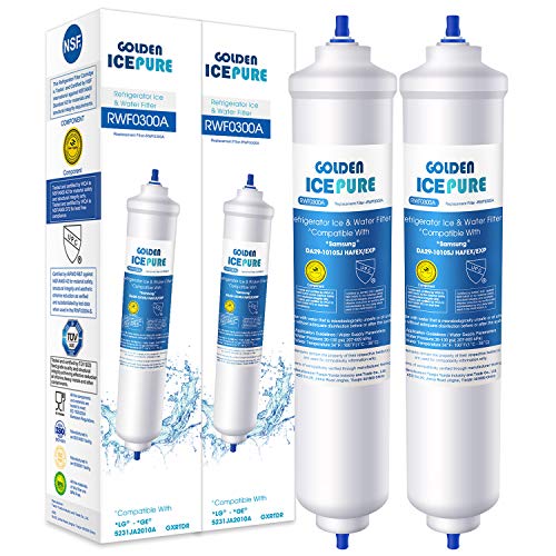 Golden Icepure 2 Pacco Sostituzione Filtro Acqua Frigorifero Per Samsung Da29-10105J, Da29-10105J Hafex/Exp, Da99 02131B, Wsf-100, Ef9603, Rs7677Fhcsl