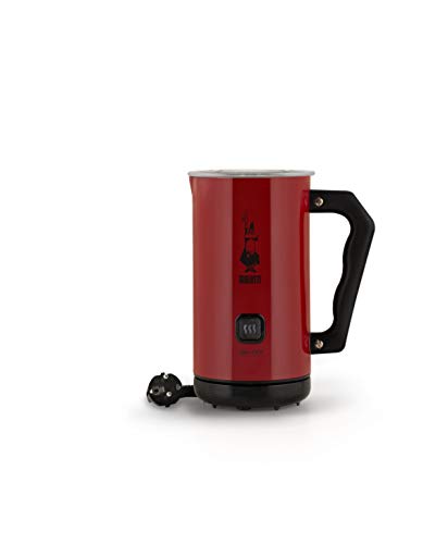 Bialetti Milk Frother Elettrico, Montalatte Per Cappuccino, Capacità 150 Ml Cappuccino O 300 Ml Latte Caldo, Rosso
