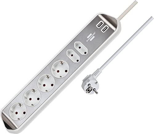 Brennenstuhl 1153590620 Tischsteckdose Silver, White Schutzkontakt 1 Pc(S)
