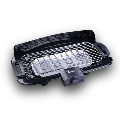Ardes | Barbecue Elettrico Senza Fumo 2000 W Griglia Elettrica Portatile Da Balcone Barbecue Da Interno O Esterno Colore Nero Modello Ar1B02