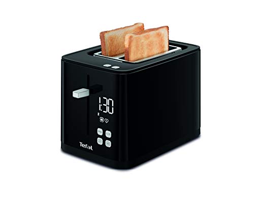 Tefal Smart N' Light Tostapane Tostapane Tostapane Nero 2 Fessure Extra Large Termostato Regolabile 7 Posizioni Display Digitale Favoris Arresto Scong