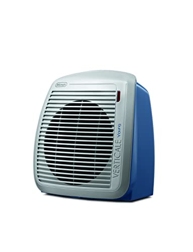 De'Longhi Hvy1020 Termoventilatore Verticale Young, Silenzioso E Leggero, Protezione Antigoccia, Maniglia, Dispositivo Di Sicurezza, Luce, Protezione