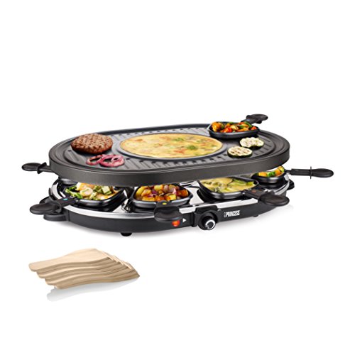 Princess 01.162700.01.001 Raclette 8 Oval Grill Party , Nero