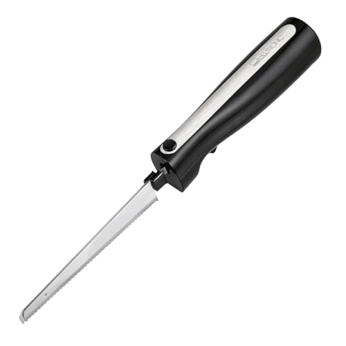 Clatronic Coltello Elettrico Em 3702, Coltello Elettrico Da Cucina, Ausiliario Da Cucina Con Motore Da 120 W, Incl. Scatola Di Conservazione, Acciaio
