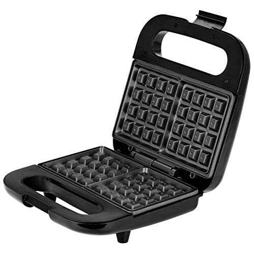 Mpm Mgo-39M Macchina Per 2 Cialde Belghe Spesso, Waffle Maker, Piastre Antiaderenti, Temperatura Automatica, Alloggiamento Inox, 1000W, Nero/Acciaio I