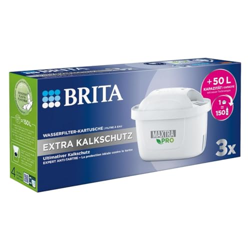 Brita Maxtra Pro - Cartuccia Filtrante Per Acqua Extra Protezione Dal Calcare, Confezione Da 3