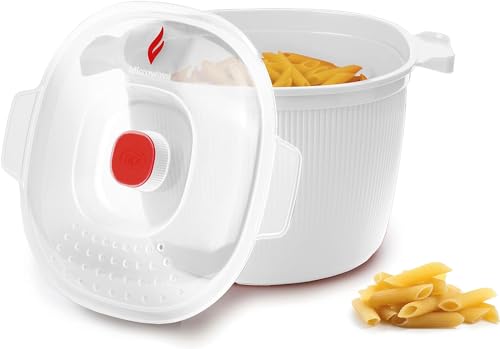 Snips Cuoci Pasta Per Microonde | 4 Lt | Contenitore Per Microonde | Colore Bianco | Linea Tempozero | 26,5 X 22 X 16,5 Cm | Bpa Free | Made In Italy