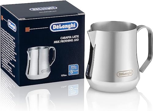 De'Longhi Dlsc060 Milk Frothing Jug, Bricco Per Montare Il Latte Con Comoda Impugnatura, Lattiera Ottima Per Cappuccino, Caffellatte E Latte Macchiato