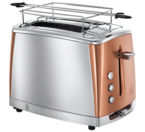 Russell Hobbs Tostapane, 2 Fette, 1550 W, Tostatura Regolabile, Griglia Integrata Scaldapanini E Funzione Scongelamento, Vassoio Raccoglibriciole, Acc