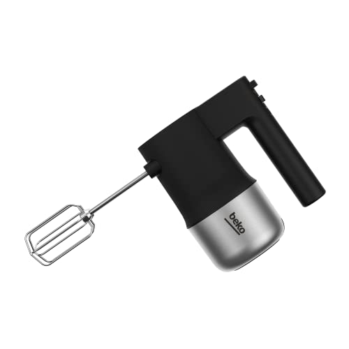 Beko - Hmm81504Bx - Sbattitore Sirius Line, 500 W, 4 Velocità + Turbo, 2 Fruste Mixer E 2 Ganci Impastatori In Acciaio Inox - Nero