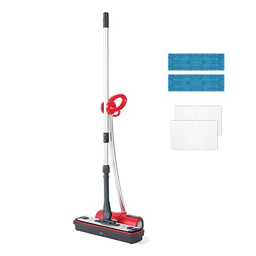 Polti Moppy Red Lavapavimenti A Vapore Senza Cavo, Cordless Per Tutti I Pavimenti E Le Superfici Verticali Lavabili, Colore Rosso
