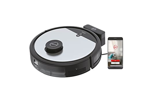 Hoover Hg5 Robot Aspirapolvere Con Mappatura, 0,5 L, Wi-Fi, 5 Modalità, 1 Spazzola Xl E 2 Laterali, Navigazione Avanzata, 34X34X10,3 Cm, Grigio
