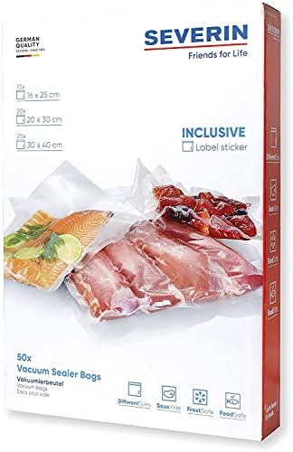 Severin Zb 3625, Confezione Da 50 Sacchetti Per Sottovuoto E Cottura Sous-Vide, Adesivi Inclusi