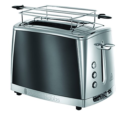 Russell Hobbs Tostapane, 2 Fette, 1550 W, Tostatura Regolabile, Griglia Integrata Scaldapanini E Funzione Scongelamento, Vassoio Raccoglibriciole, Acc