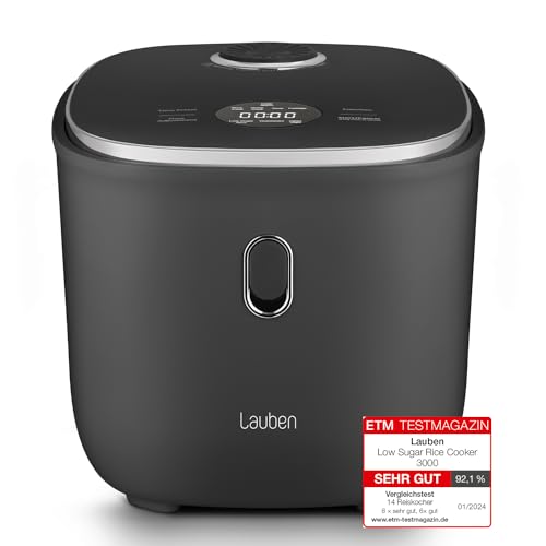 Lauben Low Sugar 3000At Cuociriso Con Funzione Low-Sugar, Volume 3L, 6 Modalità, Avvio Ritardato, Superficie In Ceramica Antiaderente Lavabile In Lava