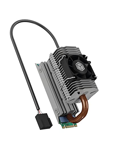 Icy Box M.2 Heatpipe Cooler Con Altezza Ventola Di 30 Mm Per M.2 Ssd, 2280, Alluminio, Argento, Ib-M2Hsf-705