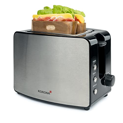 Korona 21250 Tostapane I A Doppia I Fessura Con Tasche Per Tostapane I Fessure Extra Grandi Per Toast Di Sabbia Americana I 4 Tostapane I Riutilizzabi