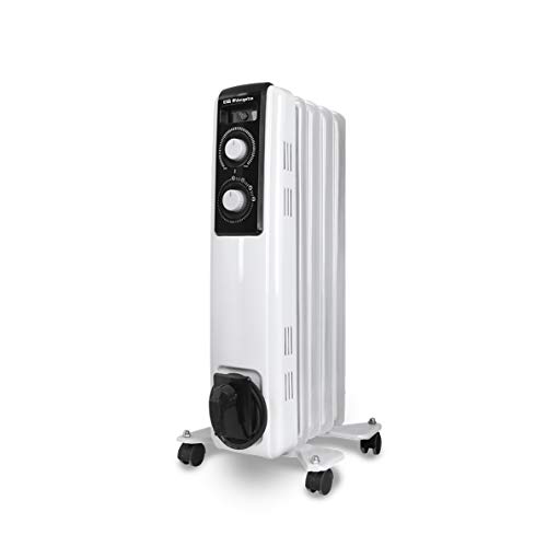 Orbegozo - Rf 1000, Radiatore A Olio, 1000 W Di Potenza, Costruzione Modulare A 5 Elementi, Colore Bianco, 3600 W, 1 Litro, 44 Decibel, Legno, Nero