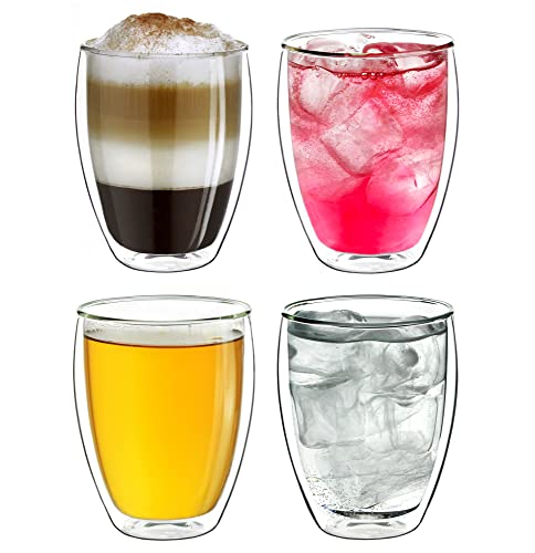 Creano Bicchieri Thermos A Doppia Parete 250Ml Dg-Hoch, Bicchieri Grandi In Vetro Borosilicato, Tazze Per Cappuccino, Tè, Bicchieri Da Latte Macchiato