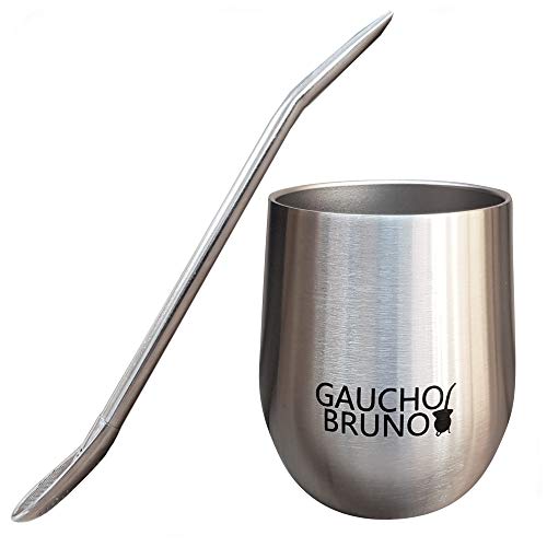 Fare Clic Per Aprire La Vista Espansa Gaucho Bruno - Starter Kit Yerba Mate Con Coppa Mate In Acciaio Inossidabile Termico E Bombilla | Facile Da Puli