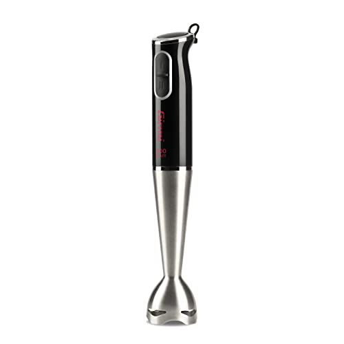Girmi Mx03 Mixer A Immersione, 400 Watt Dc, Fusto E Lame 19 Cm Inox, Nero/Acciaio