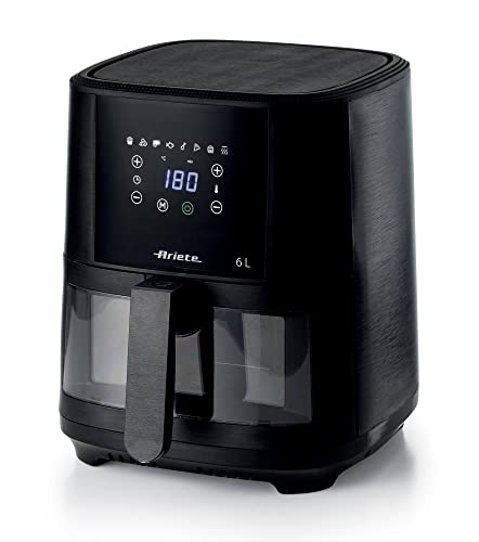 Ariete 4626 Friggitrice Ad Aria 6L, 1300 W, Capacità 6L, Capacità Di Cottura 2,5Kg, 8 Programmi Preimpostati, Temperatura Fino A 200°, Cestello Traspa