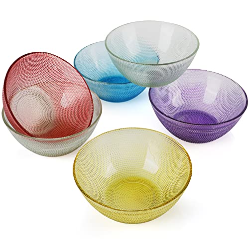 Freshly Contained Set Da 6 Ciotole Vetro Cucina Per Preparazione Di Pasti E Da Portata Colorate Senza Bpa Da 11,3 Cm - Boule Vetro Conservazione Alime