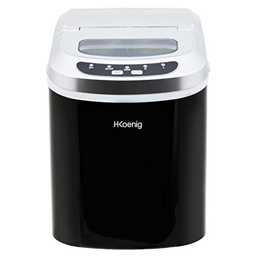 Koenig Macchina Per Il Ghiaccio Kb12,12Kg In 24H, Pronto In 13Minuti,2 Misure Cubetti,Silenzioso,Compatto,Senza Impianto Idraulico,Inox,100W