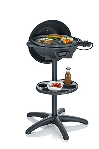 Severin Pg 8541 - Barbecue/Da Pavimento (2.000 W, Superficie Grill, Diametro 41 Cm), Nero Opaco, 52 X 44 X 96 Cm