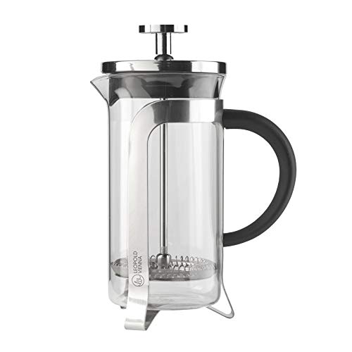 Bredemeijer Caffettiera French Press Shiny 350 Ml, Vetro Borosilicato, Color Argento
