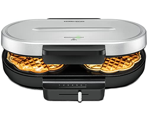 Rommelsbacher Waffel Automat Wa 1250-2 - Cialde A Forma Di Cuore, Superficie Di Cottura 16 Cm, Rivestimento Antiaderente, Semaforo Regolabile, 1250 Wa