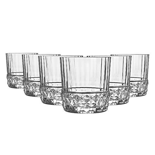 Bormioli Rocco 6 Pezzi Dell'America Anni '20 Whisky Glasses Set - Vintage Art Deco Scotch Whisky Bicchieri - 380Ml