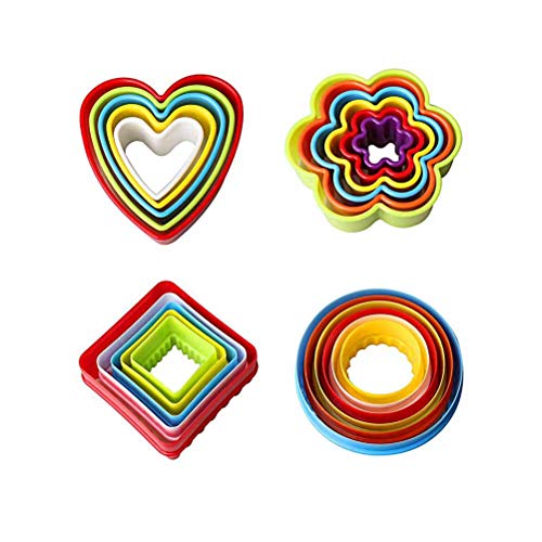 22Pcs Formine Per Biscotti Plastica,Tagliabiscotti Fiore Plastica,Cookie Cutter Sandwich Per Panini, Sandwich, Frutta, Verdura, Fondente, Torte, Bisco