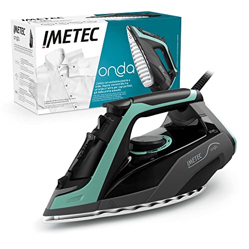 Imetec Onda F1 - Ferro Da Stiro A Vapore -Piastra A Onde Scorrevole Brevettata Resistente Ai Graffi - 2400 W - Colpo Di Vapore 200G - Serbatoio 300 Ml
