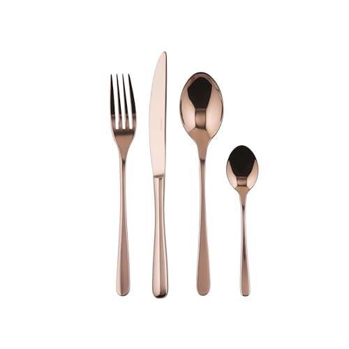 Sambonet 52553C81 - Taste Set Di Posate Da Tavola Per 6 Persone, 24 Pezzi In Acciaio Inox Finitura Pvd : 6 Forchette, 6 Cucchiai, 6 Coltelli, 6 Cucchi